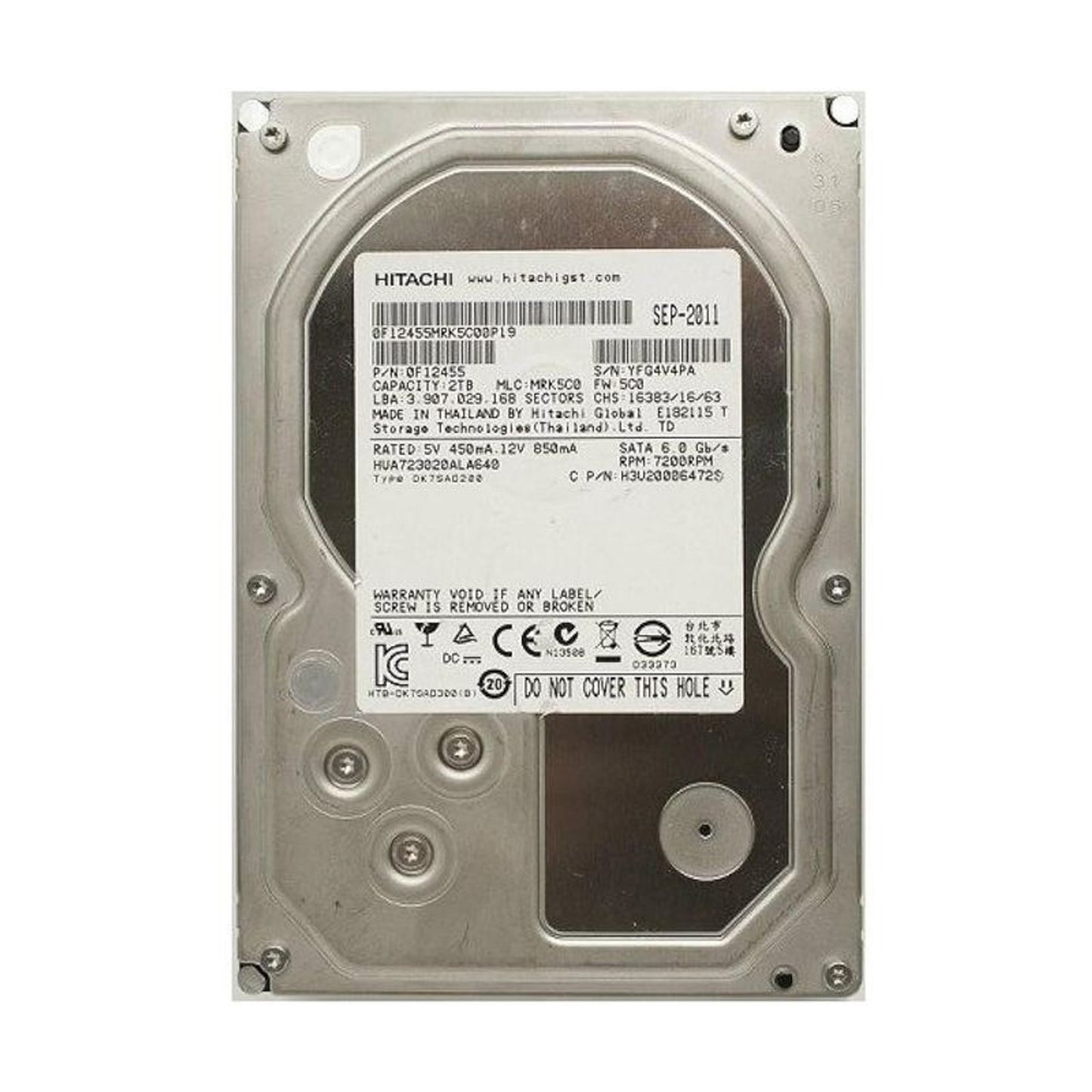 HGST HUA723020ALA640 2TB SATA 6.0Gb/s 3.5" Enterprise Internal Hard Drive (Used)