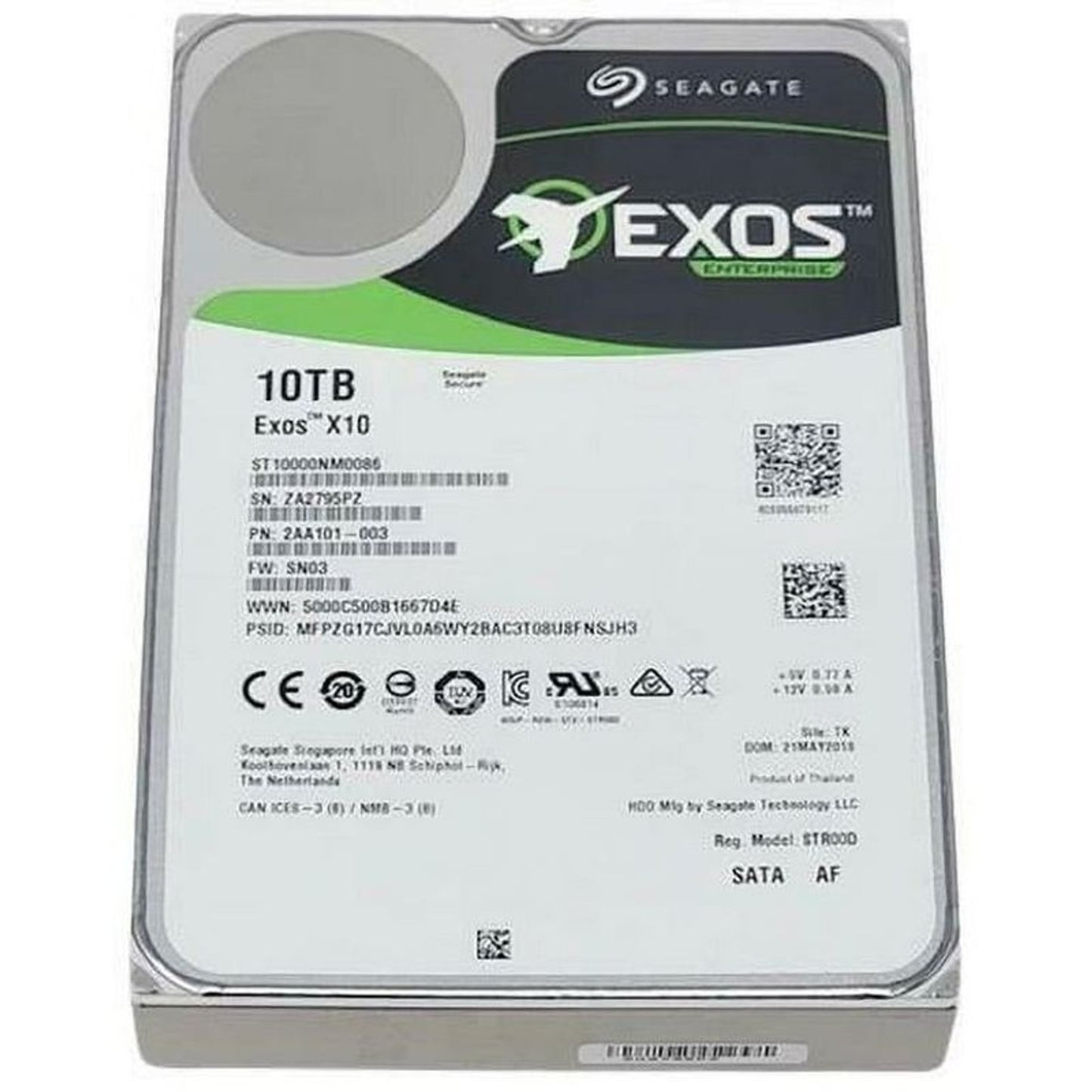Seagate Exos X10 ST10000NM0086 10TB 7200 RPM 256MB Cache SATA 6.0Gb/s 3.5" Enterprise Internal Hard Drive (Used)