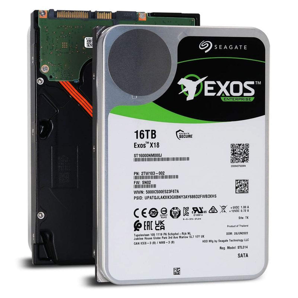 Seagate Exos X16 ST16000NM000J 16TB 7200 RPM 256MB Cache SATA 6.0Gb/s 3.5" Enterprise Internal Hard Drive (Used)