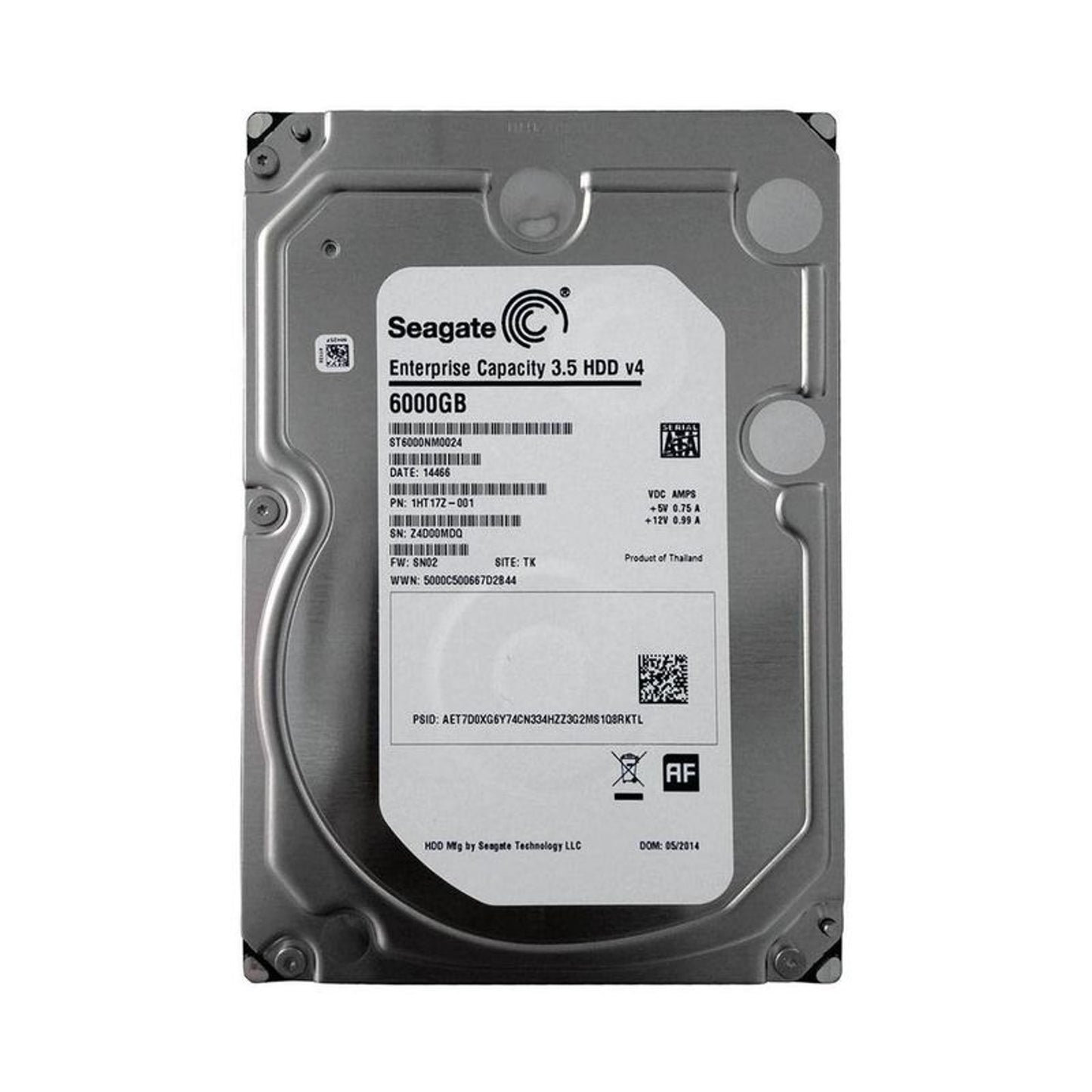 Seagate Enterprise Capacity ST6000NM0024 6TB 7200 RPM 128MB Cache SATA 6.0Gb/s 3.5" Enterprise Internal Hard Drive (Used)