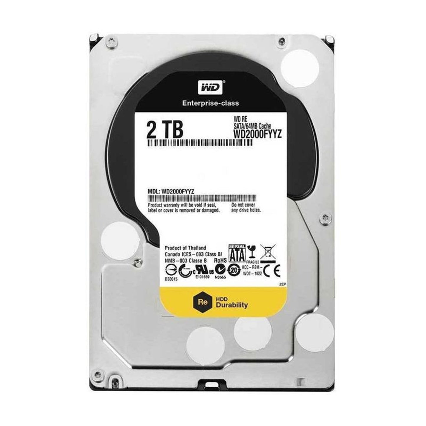 Western Digital Re WD2000FYYZ 2TB 7200 RPM 64MB Cache SATA 6.0Gb/s 3.5" Enterprise Internal Hard Drive (Used)