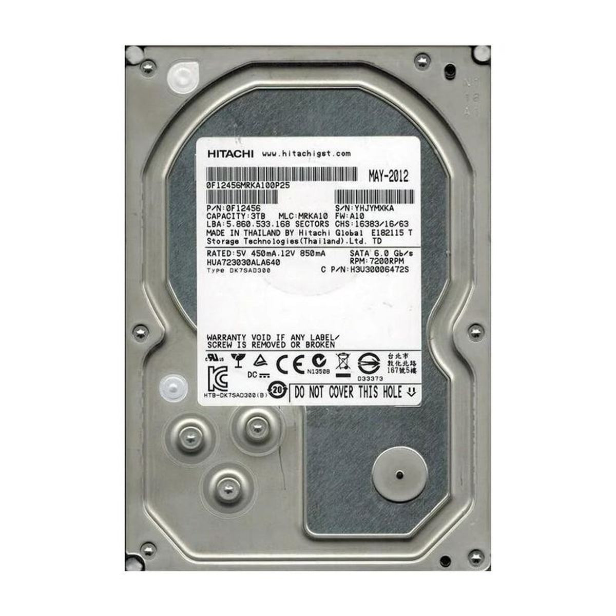 HGST HUA723030ALA640 3TB SATA 6.0Gb/s 3.5" Enterprise Internal Hard Drive (Used)