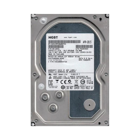 HGST Ultrastar 7K4000 HUS724020ALA640 2TB 7200 RPM 64MB Cache SATA 6.0Gb/s 3.5" Enterprise Internal Hard Drive (Used)
