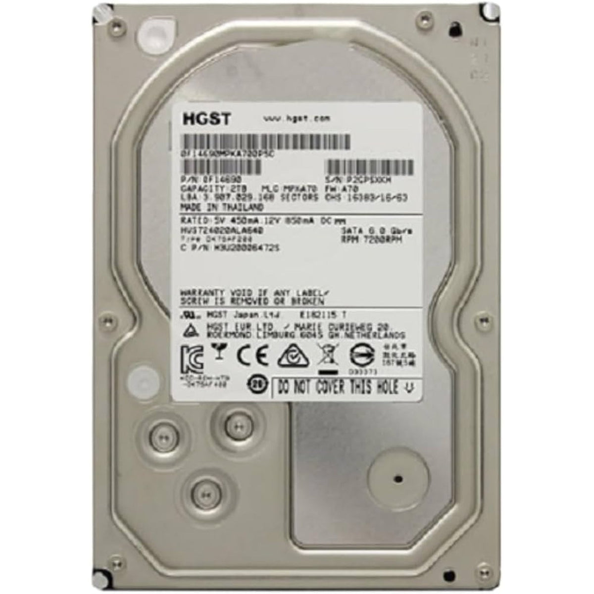 HGST Ultrastar 7K4000 HUS724020ALA640 2TB 7200 RPM 64MB Cache SATA 6.0Gb/s 3.5" Enterprise Internal Hard Drive (Used)