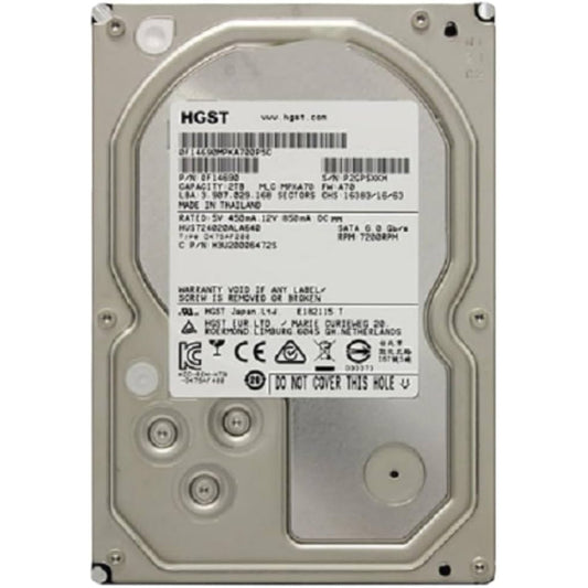 HGST Ultrastar 7K4000 HUS724020ALA640 2TB 7200 RPM 64MB Cache SATA 6.0Gb/s 3.5" Enterprise Internal Hard Drive (Used)
