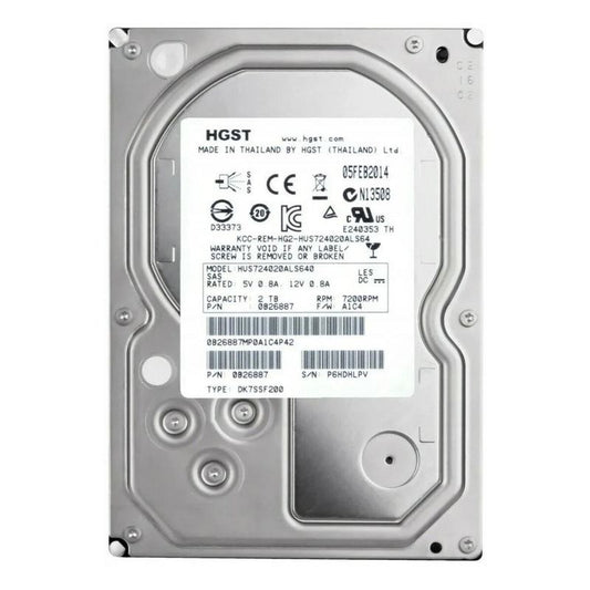 HGST Ultrastar 7K4000 HUS724020ALS640 2TB 7200 RPM 64MB Cache SAS 6Gb/s 3.5" Enterprise Internal Hard Drive (Used)