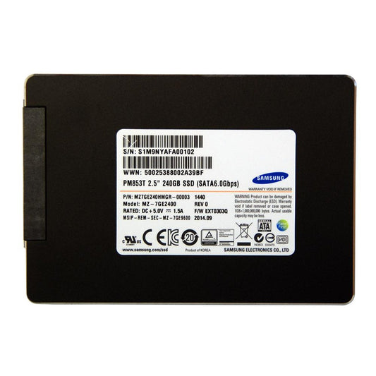 Samsung PM853T MZ7GE240HMGR 240GB SATA 6.0Gb/s 2.5" Enterprise SSD (Used)