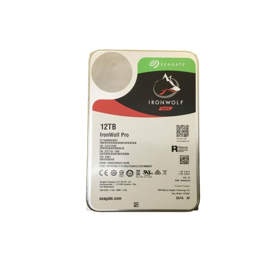 Seagate IronWolf Pro ST12000NE0007 12TB NAS Hard Drive 7200 RPM 256MB Cache SATA 6.0Gb/s 3.5" Internal Hard Drive (Used)