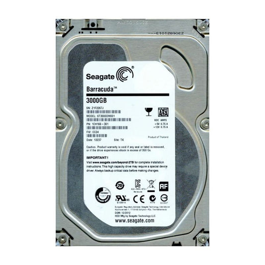 Seagate BarraCuda ST3000DM001 3TB 5400 RPM 256MB Cache SATA 6.0Gb/s 3.5" Desktop Internal Hard Drive (Used)