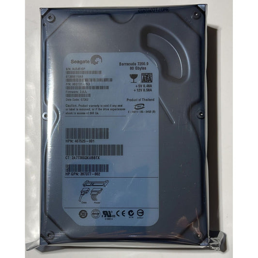 Seagate Barracuda 7200.9 ST3808110AS 80GB 7200RPM 8MB Cache SATA 3.0GB/s 3.5" Hard Drive (Used)