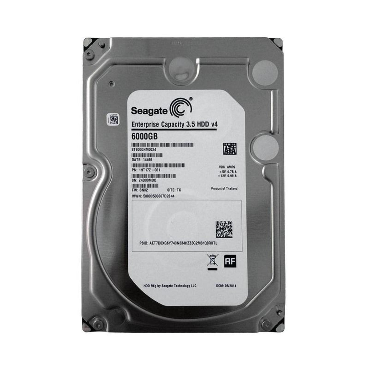 Seagate Enterprise Capacity ST6000NM0024 6TB 7200 RPM 128MB Cache SATA 6.0Gb/s 3.5" Enterprise Internal Hard Drive (Used)