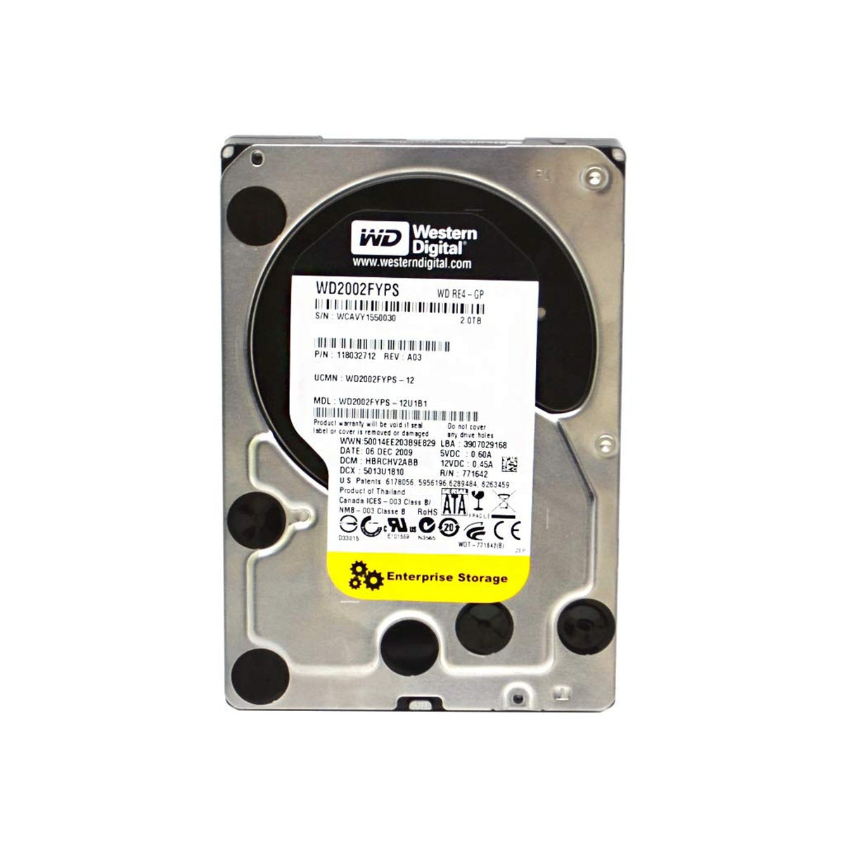 Western Digital WD2002FYPS 2TB SATA 6.0Gb/s 3.5" Enterprise Internal Hard Drive (Used)