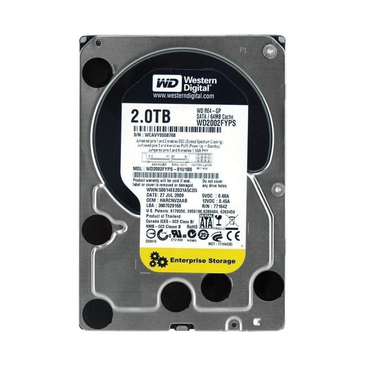Western Digital WD2002FYPS 2TB SATA 6.0Gb/s 3.5" Enterprise Internal Hard Drive (Used)