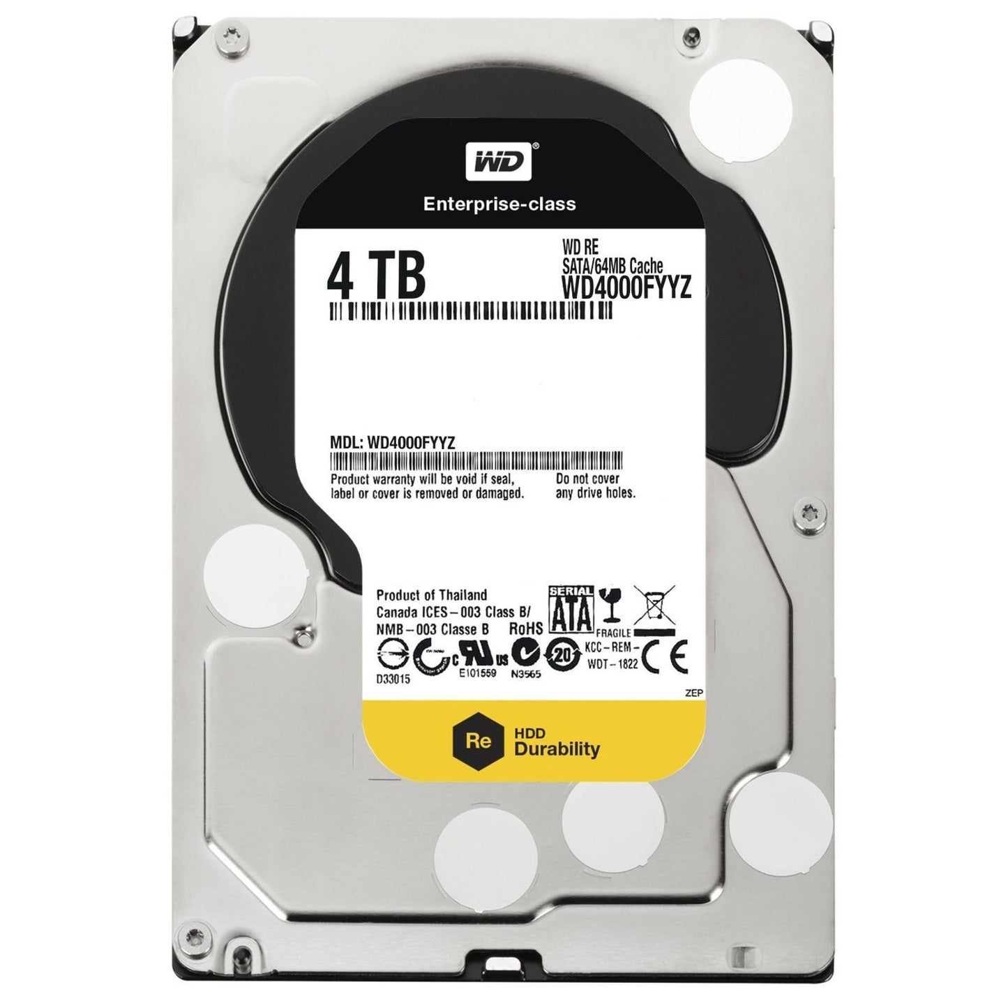 Western Digital WD4000FYYZ Re 4TB Datacenter Capacity Hard Disk Drive - 7200 RPM Class SATA 6Gb/s 64MB Cache 3.5 inch (Used)