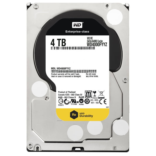Western Digital WD4000FYYZ Re 4TB Datacenter Capacity Hard Disk Drive - 7200 RPM Class SATA 6Gb/s 64MB Cache 3.5 inch (Used)