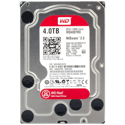 Western Digital Red WD40EFRX 4TB 5400 RPM 64MB Cache SATA 6.0Gb/s 3.5" NAS Internal Hard Drive (Used)