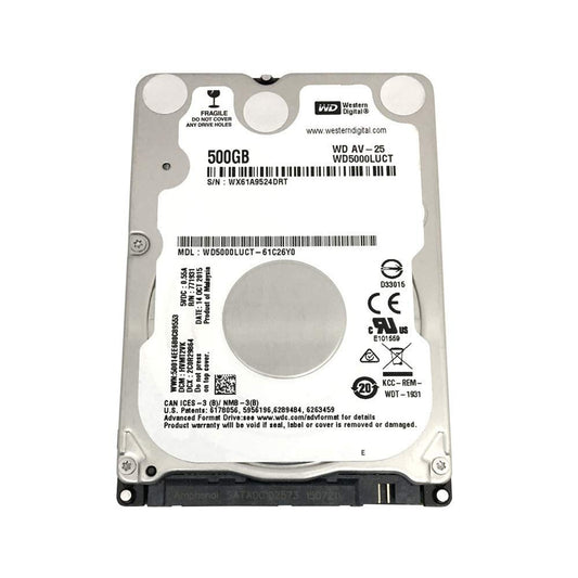 Western Digital WD5000LUCT AV 2.5 inch 500GB 5400 RPM 16MB Cache SATA 3.0Gb/s Internal Hard Drive (New)